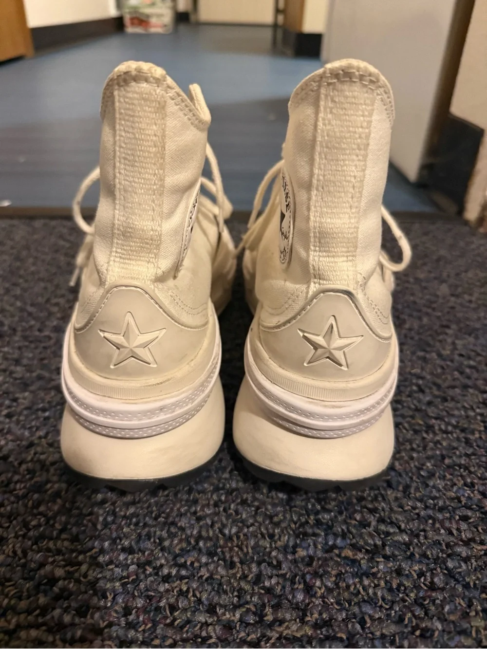 Converse Cream High-Top Platform Sneakers